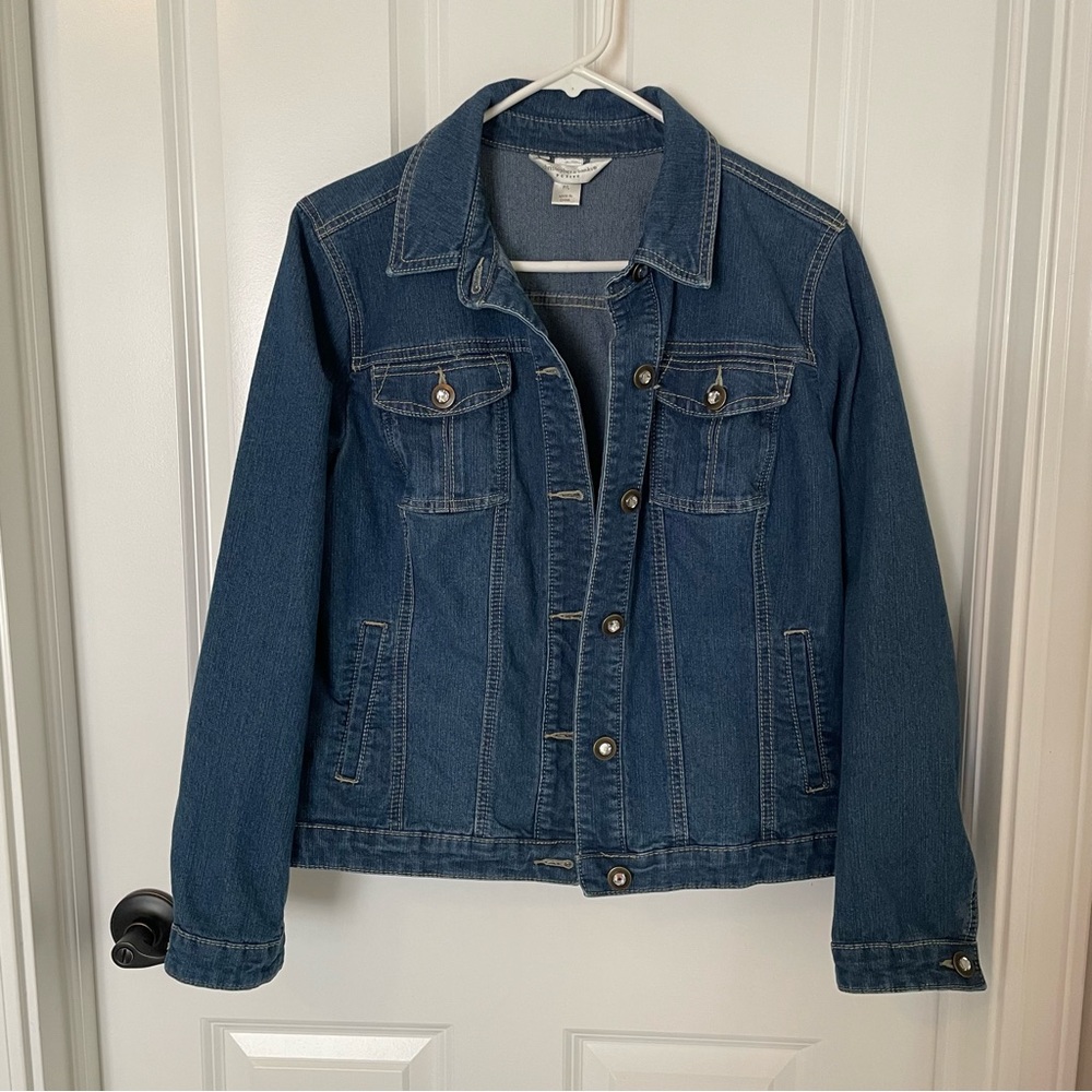 Christopher & Banks Blue Jean Jacket Timeless Style